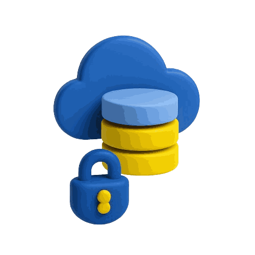 Cloud and hybrid database setup icon